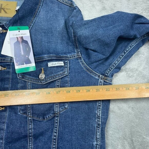 Calvin Klein Womens XL Denim Jacket Classic Style d0177 - Picture 6 of 9